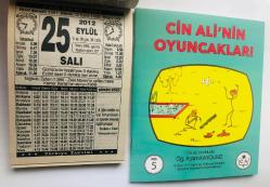 25 Eylül 2012 hediyelik orijinal Türkiye takvim yaprağı (Cin Ali kitabı hediyeli:)