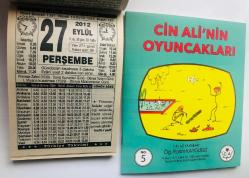 27 Eylül 2012 hediyelik orijinal Türkiye takvim yaprağı (Cin Ali kitabı hediyeli:)