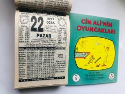 22 Ocak 2012 hediyelik orijinal Türkiye takvim yaprağı (Cin Ali kitabı hediyeli:)