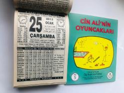 25 Ocak 2012 hediyelik orijinal Türkiye takvim yaprağı (Cin Ali kitabı hediyeli:)