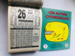 26 Ocak 2012 hediyelik orijinal Türkiye takvim yaprağı (Cin Ali kitabı hediyeli:)