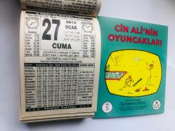27 Ocak 2012 hediyelik orijinal Türkiye takvim yaprağı (Cin Ali kitabı hediyeli:)