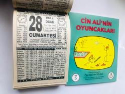 28 Ocak 2012 hediyelik orijinal Türkiye takvim yaprağı (Cin Ali kitabı hediyeli:)