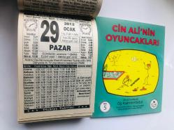 29 Ocak 2012 hediyelik orijinal Türkiye takvim yaprağı (Cin Ali kitabı hediyeli:)