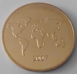 TAÇ-MAHAL DÜNYANIN 7.HARİKASI 2007 ORİJİNAL ALTIN KAPLAMA HATIRA MADALYONU T1A1Ç1