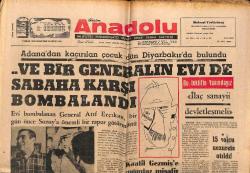 Antika - Anadolu Gazetesi 12 Nisan 1971 - General Atıf Erçıkan'ın Evi Bombalandı    GZ66638 - kitantik - kitaLog