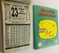 23 Temmuz 2016 hediyelik orijinal Türkiye takvim yaprağı (Cin Ali kitabı hediyeli:)