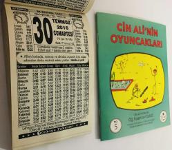 30 Temmuz 2016 hediyelik orijinal Türkiye takvim yaprağı (Cin Ali kitabı hediyeli:)