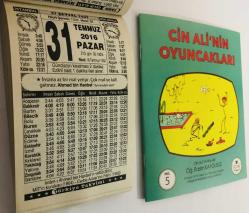 31 Temmuz 2016 hediyelik orijinal Türkiye takvim yaprağı (Cin Ali kitabı hediyeli:)