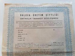 BALOVA ÜRETİM ÇİFTLİĞİ ORTAKLIK TAAHHÜT SÖZLEŞMESİ BOŞ OLARAK...