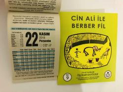 22 Kasım 2018 hediyelik orijinal Fazilet takvim yaprağı (Cin Ali kitabı hediyeli:)