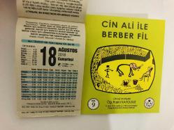 18 Ağustos 2018 hediyelik orijinal Fazilet takvim yaprağı (Cin Ali kitabı hediyeli:)