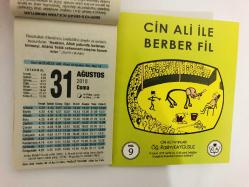 31 Ağustos 2018 hediyelik orijinal Fazilet takvim yaprağı (Cin Ali kitabı hediyeli:)