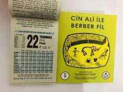 22 Temmuz 2018 hediyelik orijinal Fazilet takvim yaprağı (Cin Ali kitabı hediyeli:)