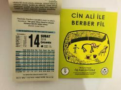14 Şubat 2018 hediyelik orijinal Fazilet takvim yaprağı (Cin Ali kitabı hediyeli:)