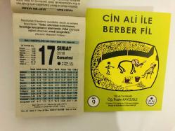 17 Şubat 2018 hediyelik orijinal Fazilet takvim yaprağı (Cin Ali kitabı hediyeli:)