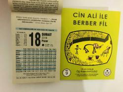 18 Şubat 2018 hediyelik orijinal Fazilet takvim yaprağı (Cin Ali kitabı hediyeli:)