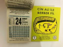 24 Şubat 2018 hediyelik orijinal Fazilet takvim yaprağı (Cin Ali kitabı hediyeli:)