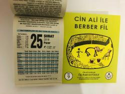 25 Şubat 2018 hediyelik orijinal Fazilet takvim yaprağı (Cin Ali kitabı hediyeli:)