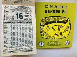 16 Mart 2013 hediyelik orijinal Fazilet takvim yaprağı (Cin Ali kitabı hediyeli:)