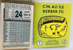 24 Mart 2013 hediyelik orijinal Fazilet takvim yaprağı (Cin Ali kitabı hediyeli:)