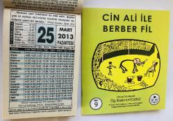 25 Mart 2013 hediyelik orijinal Fazilet takvim yaprağı (Cin Ali kitabı hediyeli:)