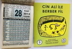 28 Mart 2013 hediyelik orijinal Fazilet takvim yaprağı (Cin Ali kitabı hediyeli:)
