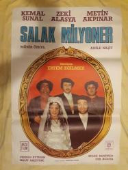 Efemera - Salak Milyoner Film Afişi / Film Poster 1974 Kemal.Sunal, Zeki Alasya, Metin Akpınar, Münir Özkul (68x98cm.) - kitantik - kitaLog
