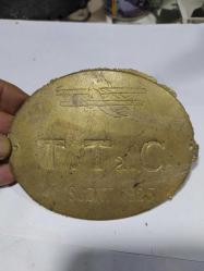 P58-----T.T.a 16 ŞUBAT 1925 T.H.K. TÜRK HAVA KURUMU PİRİNÇ DÖKÜM İŞLENMEMİŞ HAM ARMA-KUMBARA LOGOSU