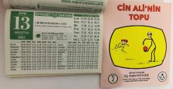 13 Ağustos 2019 hediyelik orijinal Diyanet takvim yaprağı (Cin Ali kitabı hediyeli:)