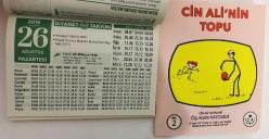 26 Ağustos 2019 hediyelik orijinal Diyanet takvim yaprağı (Cin Ali kitabı hediyeli:)