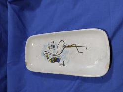 T5-------YAPI KREDİ BANKASI LEYLEK RESİMLİ SERAMİK TABAK