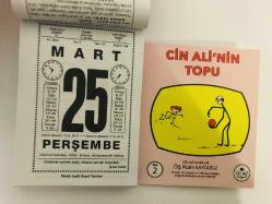 25 Mart 2021 hediyelik orijinal Saatli Maarif takvim yaprağı (Cin Ali kitabı hediyeli:)