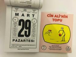 29 Mart 2021 hediyelik orijinal Saatli Maarif takvim yaprağı (Cin Ali kitabı hediyeli:)