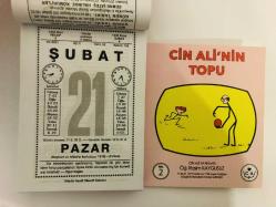 21 Şubat 2021 hediyelik orijinal Saatli Maarif takvim yaprağı (Cin Ali kitabı hediyeli:)