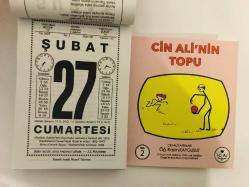 27 Şubat 2021 hediyelik orijinal Saatli Maarif takvim yaprağı (Cin Ali kitabı hediyeli:)