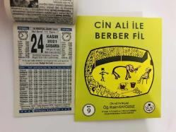 24 Kasım 2021 hediyelik orijinal Türkiye takvim yaprağı (Cin Ali kitabı hediyeli:)