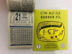 21 Nisan 2021 hediyelik orijinal Türkiye takvim yaprağı (Cin Ali kitabı hediyeli:)