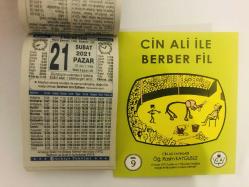21 Şubat 2021 hediyelik orijinal Türkiye takvim yaprağı (Cin Ali kitabı hediyeli:)