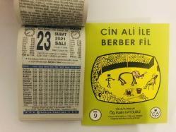 23 Şubat 2021 hediyelik orijinal Türkiye takvim yaprağı (Cin Ali kitabı hediyeli:)