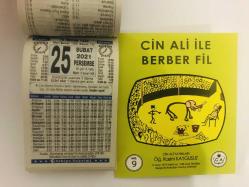 25 Şubat 2021 hediyelik orijinal Türkiye takvim yaprağı (Cin Ali kitabı hediyeli:)