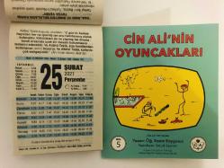25 Şubat 2021 hediyelik orijinal Fazilet takvim yaprağı (Cin Ali kitabı hediyeli:)