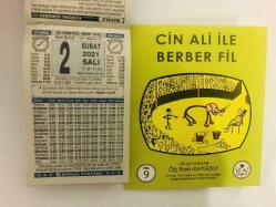 2 Şubat 2021 hediyelik orijinal Türkiye takvim yaprağı (Cin Ali kitabı hediyeli:)