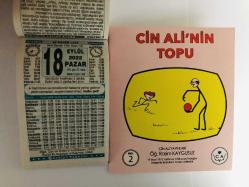 18 Eylül 2022 hediyelik orijinal Türkiye takvim yaprağı (Cin Ali kitabı hediyeli:)