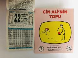 22 Temmuz 2022 hediyelik orijinal Türkiye takvim yaprağı (Cin Ali kitabı hediyeli:)