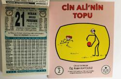 21 Nisan 2022 hediyelik orijinal Türkiye takvim yaprağı (Cin Ali kitabı hediyeli:)