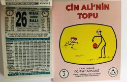 26 Nisan 2022 hediyelik orijinal Türkiye takvim yaprağı (Cin Ali kitabı hediyeli:)