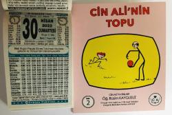 30 Nisan 2022 hediyelik orijinal Türkiye takvim yaprağı (Cin Ali kitabı hediyeli:)