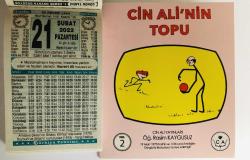 21 Şubat 2022 hediyelik orijinal Türkiye takvim yaprağı (Cin Ali kitabı hediyeli:)