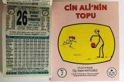 26 Şubat 2022 hediyelik orijinal Türkiye takvim yaprağı (Cin Ali kitabı hediyeli:)